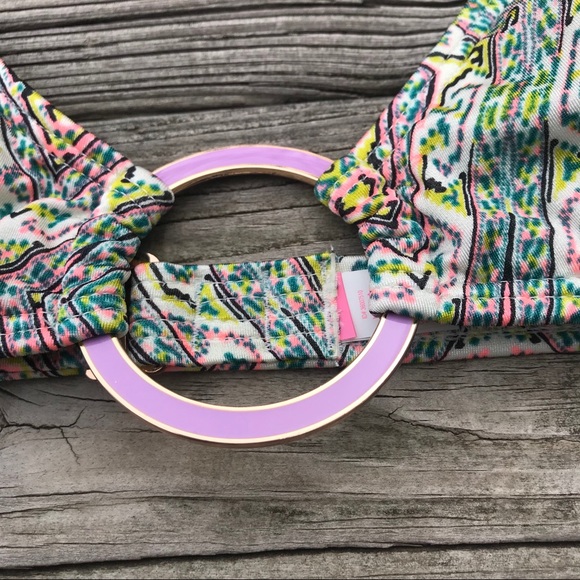 Victoria’s Secret Triangle Bikini Top Circle Ring Center Paisley Print - Picture 4 of 8